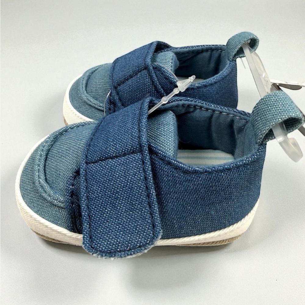 Baby B’gosh Newborn Denim Soft Sole Shoes Velcro Strap – Size NB NEW WITH TAGS! - Picture 4 of 12
